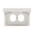 Product Image of Non-Metallic Duplex Receptacle Cover, Self-Closing, Surface Mount, White Receptacle, Wet, 1-Gang, 3962W-BU