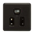 Product Image of Panel Mount/Snap-In Single Receptacle, #14-12 Awg 15A, Snap-In, Panel, 125V, Quick Connect, 4067-01BK-BU