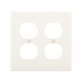 Product Image of Duplex Receptacle Wallplate, 10% Deeper Than Standard Size, White, Toggle Cutout, Thermoset, 4150W-BOX