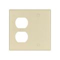 Product Image of Combo Wallplate, 10% Deeper Than Standard Size, Ivory, Duplex Receptacle, Blank Cutout, 2-Gang, 4170V-BOX