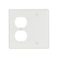 Product Image of Combo Wallplate, 10% Deeper Than Standard Size, White, Duplex Receptacle, Blank Cutout, 2-Gang, 4170W-BOX