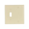 Product Image of Combo Wallplate, 10% Deeper Than Standard Size, Ivory, Toggle, Blank Cutout, Thermoset, 2-Gang, 4171V-BOX