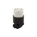 Product Image of Safety Grip Locking Connector, #16-12 Awg, 15A, Commercial, 125V, Back Wiring, Black, White, 4729