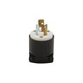 Product Image of Safety Grip Locking Plug, 15A, Commercial, 277V, Back Wiring, Black, White, L6-15, 2-Pole, 4770