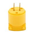 Product Image of Straight Blade Plug, #18-12 Awg, 15A, Commercial, 125V, Back Wire, Yellow, Brass, Vinyl, 4862