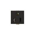Product Image of Panel Mount/Snap-In Single Receptacle, #14-12 Awg 15A, Snap-In, Panel 125V, Bulk, Black, 49-01BK-BU