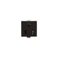 Product Image of Panel Mount/Snap-In Single Receptacle, #14-12 Awg 15A, Snap-In Panel 125V, Black Wire Lead, Bulk, 49-21BK-BU
