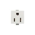 Product Image of Panel Mount/Snap-In Single Receptacle, #14-12 Awg 15A, Snap-In, Panel 125V Wire Lead, Bulk, 49-2W-BU