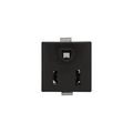 Product Image of Panel Mount/Snap-In Single Receptacle, #14-12 Awg 15A, Snap-In, Panel 125V, Black, Bulk, 49-7BK-BU