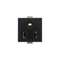 Product Image of Panel Mount/Snap-In Single Receptacle, #14-12 Awg 15A, Snap-In, Panel 125V, Black, Bulk, 49BK-BU