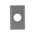 Product Image of Single Receptacle Wallplate, Gray, 1.406" Hole Cutout, Nylon, Single- Gang, Standard, 5131GY-BOX