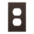 Product Image of Duplex Receptacle Wallplate, Brown, Duplex Receptacle Cutout, Nylon, Single- Gang, 5132B-BOX