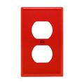 Product Image of Duplex Receptacle Wallplate, Red, Duplex Receptacle Cutout, Nylon, Single- Gang, Standard, 5132RD-BOX