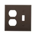 Product Image of Combination Wallplate, Brown, Toggle, Duplex Receptacle Cutout, Nylon, 2- Gang, Standard, Ed Box, 5138B-BOX