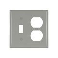 Product Image of Combination Wallplate, Gray, Toggle, Duplex Receptacle Cutout, Nylon, 2- Gang, Standard, Ed Box, 5138GY-BOX