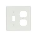 Product Image of Combination Wallplate, White, Toggle, Duplex Receptacle Cutout, Nylon, 2- Gang, Standard, Ed Box, 5138W-BOX