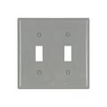 Product Image of Toggle Wallplate, Gray, Toggle Cutout, Nylon, Two- Gang, Standard, Ed Box, 5139GY-BOX