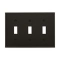 Product Image of Toggle Wallplate, Black, Toggle Cutout, Nylon, Three- Gang, Standard, 5141BK