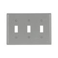 Product Image of Toggle Wallplate, Gray, Toggle Cutout, Nylon, Three- Gang, Standard, Ed Box, 5141GY-BOX