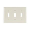 Product Image of Toggle Wallplate, Lt. Almond, Toggle Cutout, Nylon, Three- Gang, Standard, 5141LA