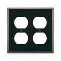 Product Image of Duplex Receptacle Wallplate, Black, Duplex Receptacle Cutout, Nylon, Two- Gang, Standard, 5150BK