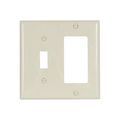 Product Image of Combination Wallplate, Lt. Almond, Toggle, Decorator Cutout, Nylon, Two- Gang, Standard, 5153LA