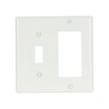 Product Image of Combination Wallplate, White, Toggle, Decorator Cutout, Nylon, Two- Gang, Standard, Ed Box, 5153W-BOX
