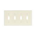Product Image of Toggle Wallplate, Almond, Toggle Cutout, Nylon, Four- Gang, Standard, 5154A
