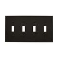 Product Image of Toggle Wallplate, Black, Toggle Cutout, Nylon, Four- Gang, Standard, 5154BK