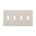 Product Image of Toggle Wallplate, White, Toggle Cutout, Nylon, Four- Gang, Standard, Ed Box, 5154W-BOX