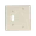 Product Image of Combination Wallplate, Almond, Toggle, Blank Cutout, Nylon, Two- Gang, Standard, 5171A