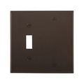 Product Image of Combination Wallplate, Brown, Toggle, Blank Cutout, Nylon, Two- Gang, Standard, Ed Box, 5171B-BOX