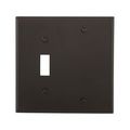 Product Image of Combination Wallplate, Black, Toggle, Blank Cutout, Nylon, Two- Gang, Standard, 5171BK
