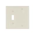 Product Image of Combination Wallplate, Lt. Almond, Toggle, Blank Cutout, Nylon, Two- Gang, Standard, 5171LA