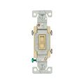 Product Image of Toggle Switch, 15A, Wall, 120V, Side Wire, Screw, Ivory, Three-Way, 5223-7V-BU