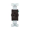 Product Image of Arrow Hart Industrial Single Receptacle, #14-10 Awg 15A 125V, Brown, High-Impact Nylon Face, 5261B