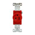 Product Image of Arrow Hart Industrial Single Receptacle, #14-10 Awg 15A 125V, Red, High-Impact Nylon Face, 5261RD