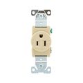 Product Image of Arrow Hart Industrial Single Receptacle, #14-10 Awg 15A 125V, Ivory, High-Impact Nylon Face, 5261V