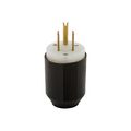 Product Image of Arrow Hart Auto Grip Straight Blade Plug, #18-12 Awg, 15A, 125V, Black & White, 2-Pole 3-Wire, 5266N