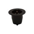 Product Image of Arrow Hart Straight Blade Flanged Inlet, #16-12 Awg 15A, 125V, Black, 5-15P, 2-Pole 3-Wire, 5278C