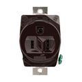 Product Image of Arrow Hart Industrial Single Receptacle, #14-10 Awg 15A, Panel 125V, Brown, Nickel-Plated Brass, 5284N