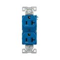 Product Image of Arrow Hart Heavy-Duty Industrial Grade Duplex Receptacle, #14 To 10 Awg 20A, 125V, Blue, 5-20R, 5362BL