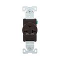 Product Image of Arrow Hart Industrial Single Receptacle, #14-10 Awg 20A, 250V, Brown, 6-20R, 5461B