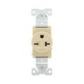 Product Image of Arrow Hart Industrial Single Receptacle, #14-10 Awg 20A, 250V, Ivory, 6-20R, 5461V