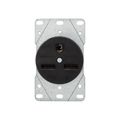 Product Image of Receptacle, #12 -4 Awg, 30A, Flush, 250V, Back, Black, Nema 6-30R, 2-Pole 3-Wire, 5700N
