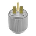 Product Image of Arrow Hart Extra Heavy-Duty Auto Grip Plug, #12-4 Awg 30A, 250V, Gray, 6-30P, 2-Pole 3-Wire, 5701N