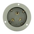 Product Image of Arrow Hart Flanged Inlet, #12-4 Awg, 30A, 277V, Gray, 7-30P, 2-Pole 3-Wire, Grounding, Screw, 5703NFI