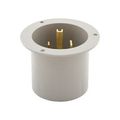 Product Image of Arrow Hart Flanged Inlet, #12-4Awg, 50A, 250V, Gray, 6-50P, 2-Pole 3-Wire, Grounding, Screw, 5710NFI