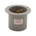 Product Image of Arrow Hart Flanged Inlet, #12-4 Awg, 30A, 125V, Gray, 5-30P, 2-Pole 3-Wire, Grounding, Screw, 5717NFI