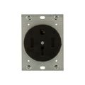 Product Image of Receptacle, #12 -4Awg, 50A, Flush, 125/250V, Back, Black, Nema 14-50R, 3-Pole, 4-Wire, 5754N